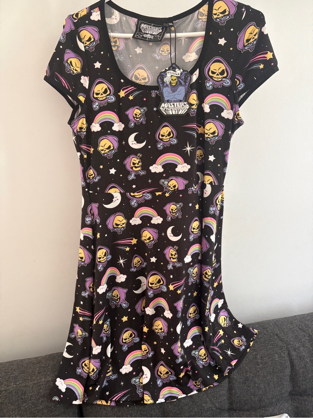 Killstar x Masters of the Universe Black Skeletor Skater Dress NWT